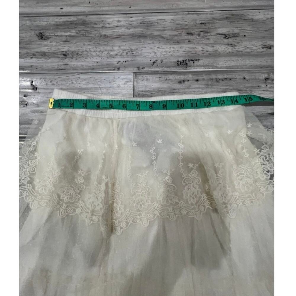 Rachel Zoe Ivory Tiered Lace Tulle Midi Skirt NWT Boho Bridal Rehearsal Party - Picture 7 of 9